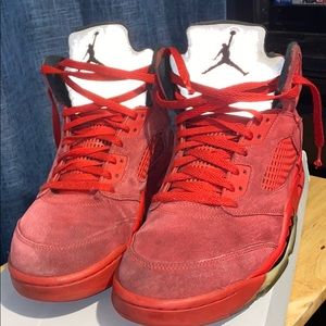 All red Jordan 5s